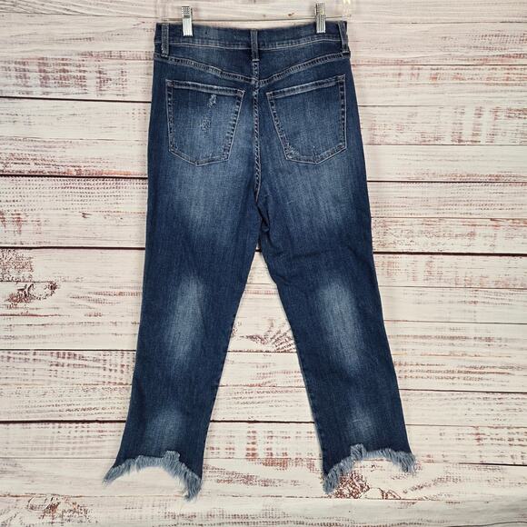 Ella Moss Ankle Jeans Size 30 Floral Embroidered Frayed Hem Boho Hippie Festival - Picture 2 of 15